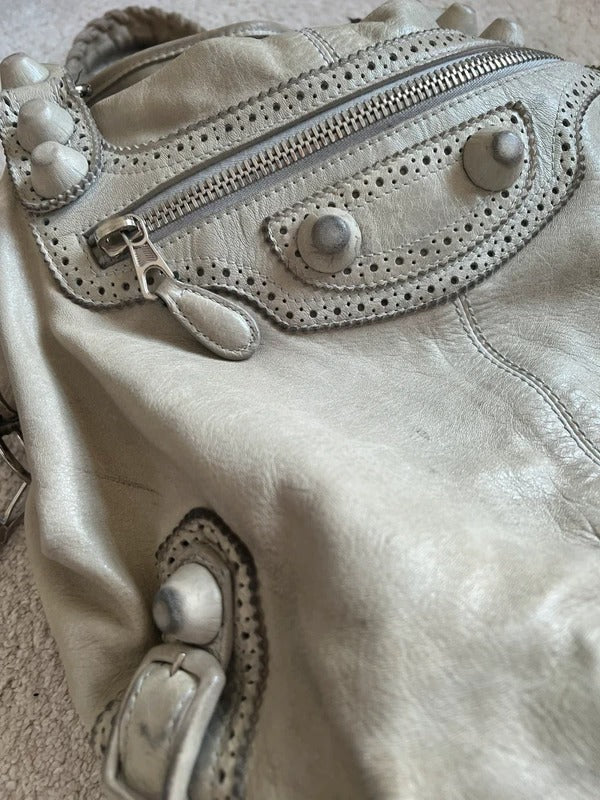 Balenciaga PomPon Bag Grey lamb skin