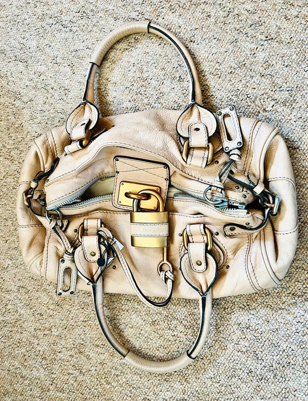 100% Authentic Chloe Paddington Cappuccino Cream Soft Leather Bag Rare