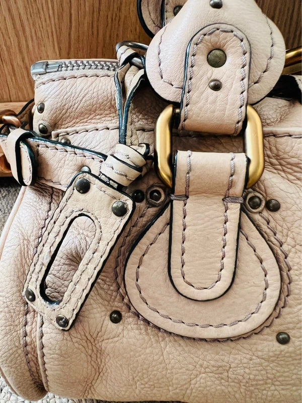 100% Authentic Chloe Paddington Cappuccino Cream Soft Leather Bag Rare
