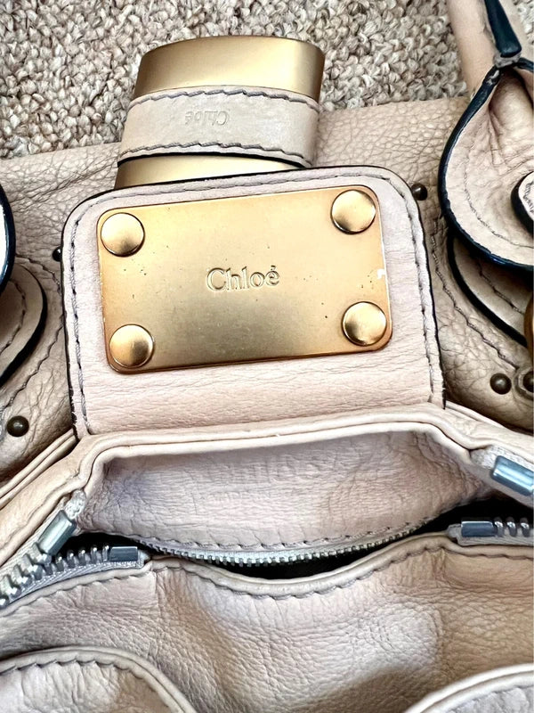 100% Authentic Chloe Paddington Cappuccino Cream Soft Leather Bag Rare
