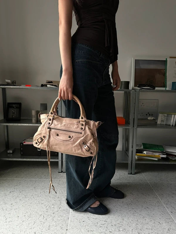 Balenciaga first bag in peach pink