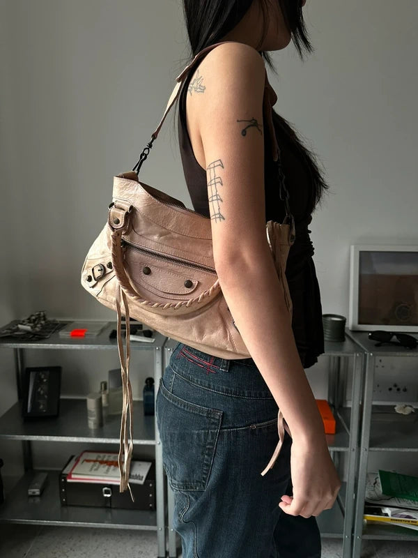 Balenciaga first bag in peach pink