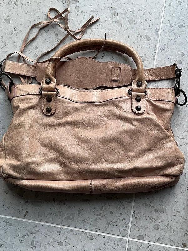 Balenciaga first bag in peach pink