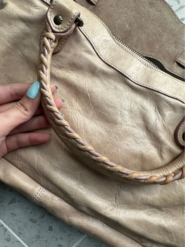 Balenciaga first bag in peach pink
