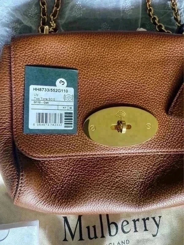 Mulberry Authentic Small Lily Oak Classic Grain BNWT. Crossbody/Shoulder Bag