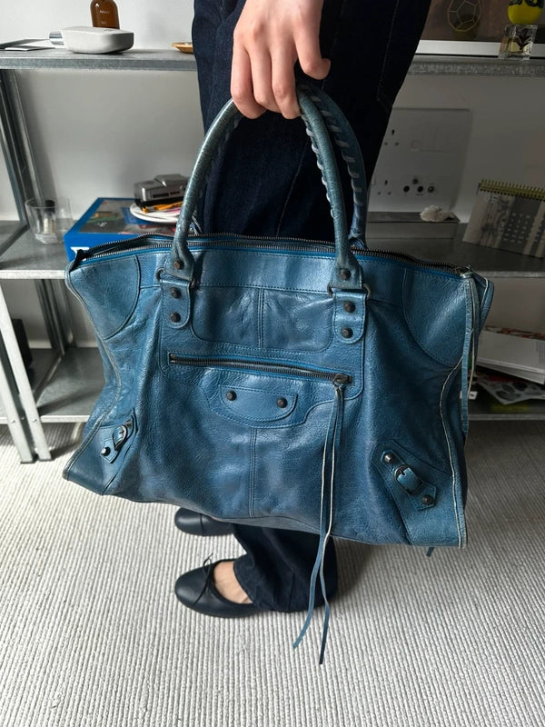 Balenciaga work city bag blue