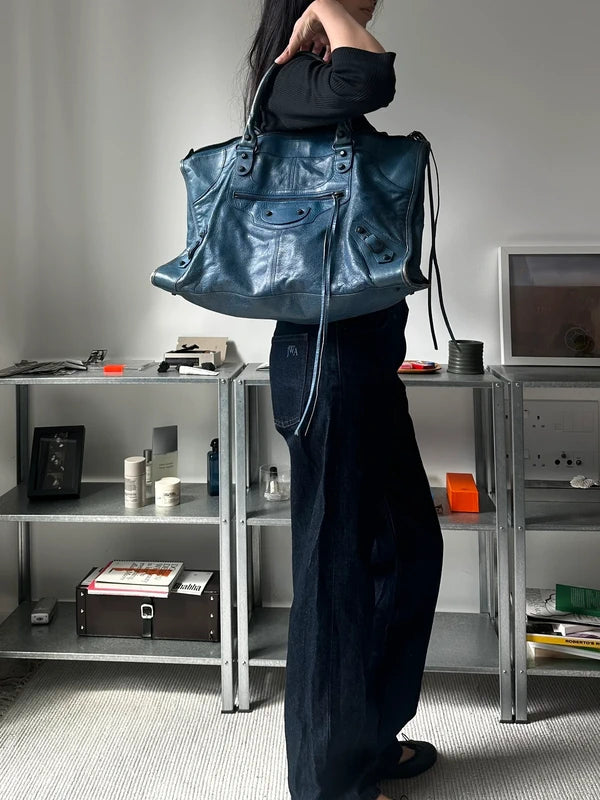 Balenciaga work city bag blue