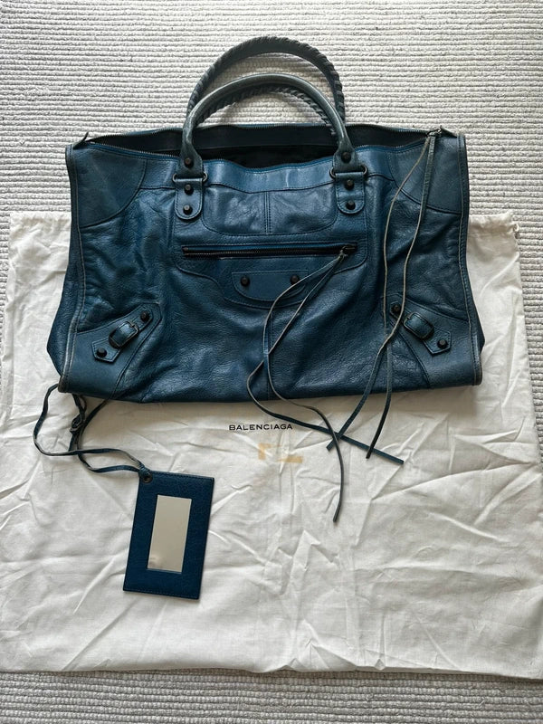 Balenciaga work city bag blue