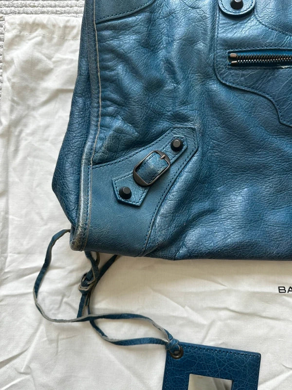 Balenciaga work city bag blue
