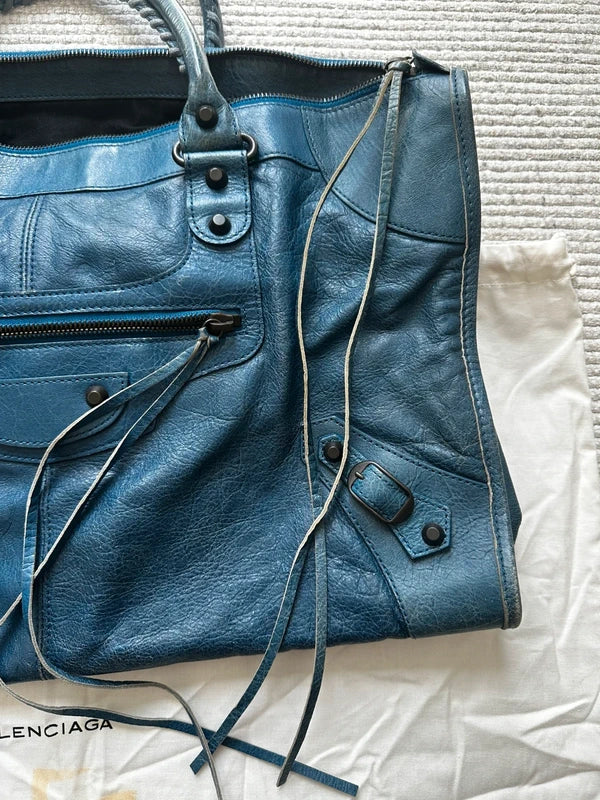 Balenciaga work city bag blue