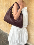 Bottega Veneta Burgundy Hobo Bag 45cm Super Rare (Mirror included)