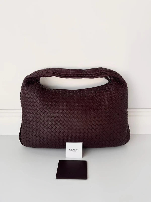 Bottega Veneta Burgundy Hobo Bag 45cm Super Rare (Mirror included)