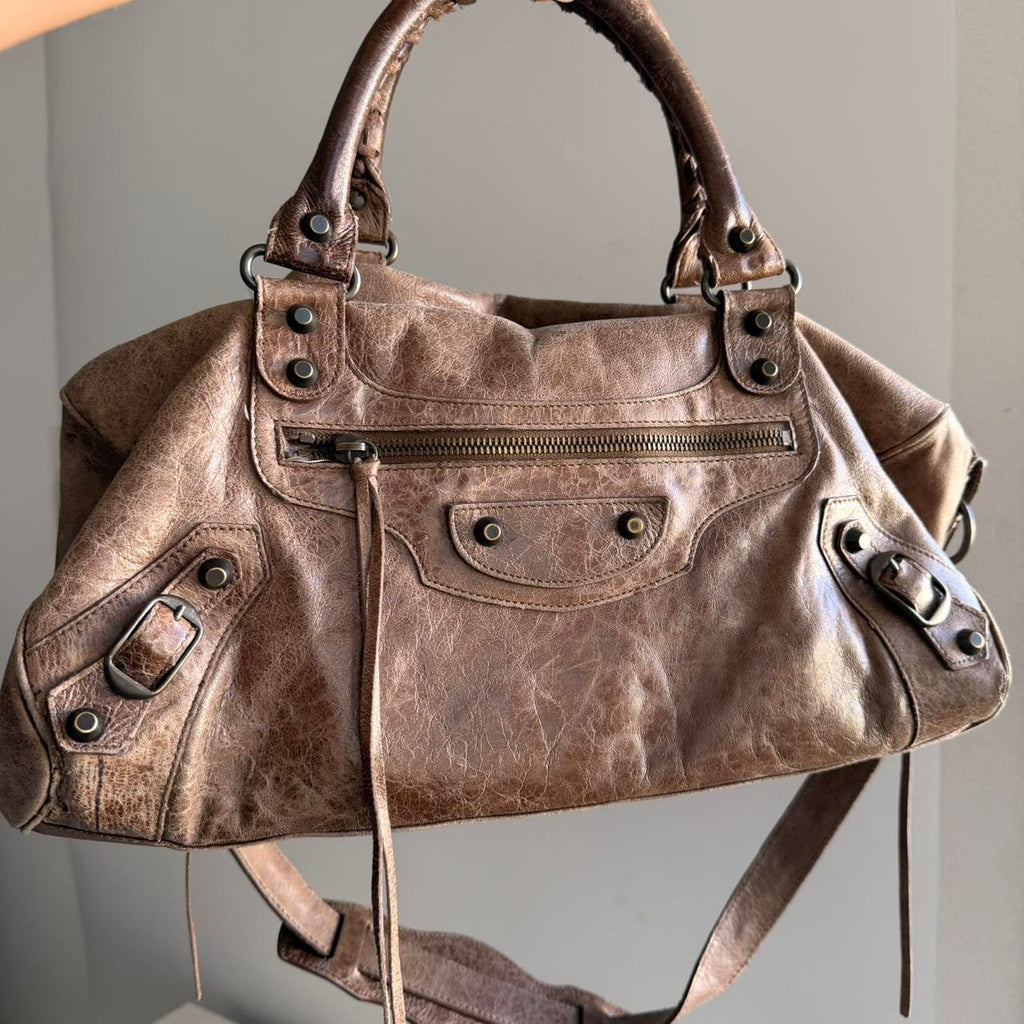 Balenciaga twiggy bag in brown color leather