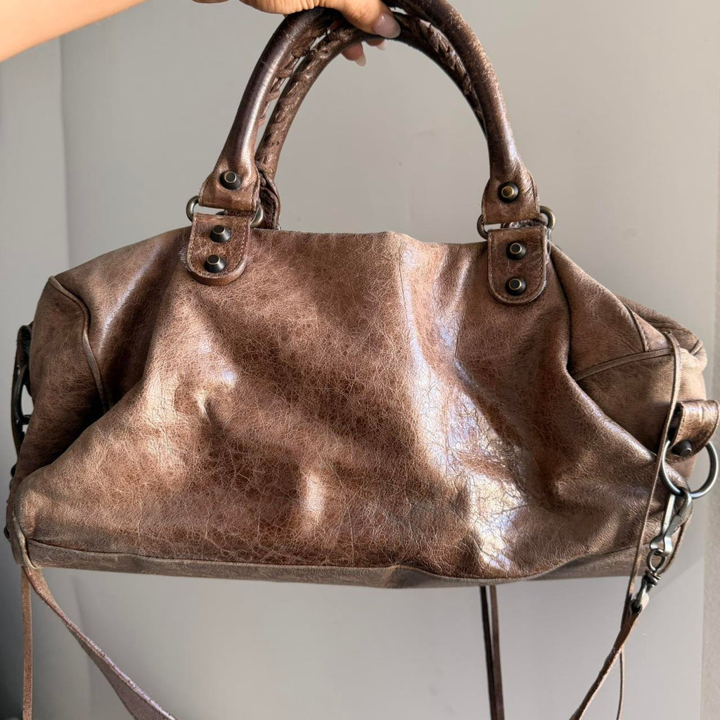 Balenciaga twiggy bag in brown color leather